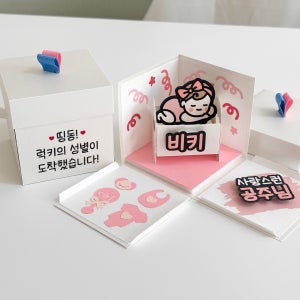 젠더리빌 토퍼 박스 부모님 깜짝 이벤트 성별공개 상자, 데이핸드