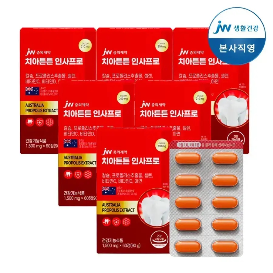 JW<b>중외제약 치아</b>튼튼 인사프로 60T 6개