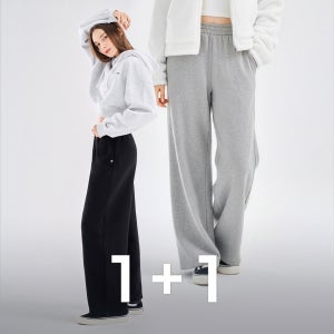 쭈리 기모 통바지 와이드 필라테스바지 스포츠웨어 팬츠 1+1