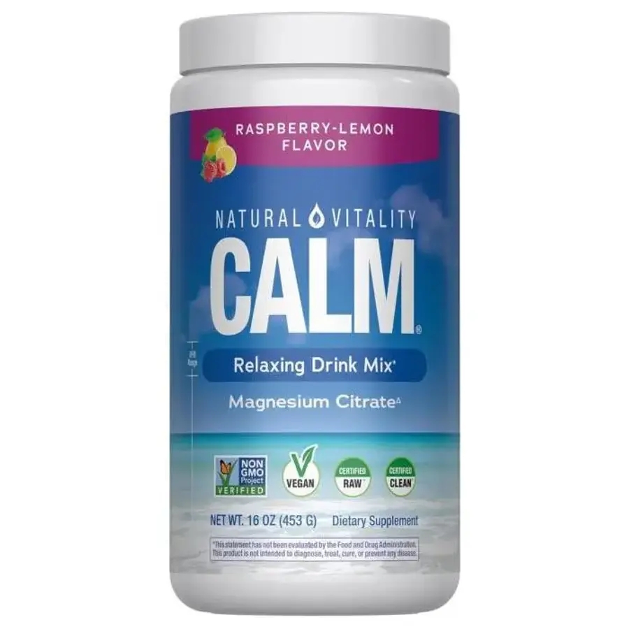 내츄럴바이탈리티 CALM 릴랙싱 드링크 믹스 라즈베리-<b>레몬 453g</b>(16oz)