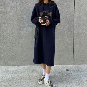 30대원피스 후드 원피스 롱원피스 기모 겨울텐션