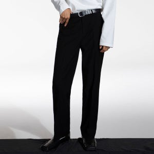 [라츠] #W102 울 슬릿 와이드 슬랙스 반타 블랙