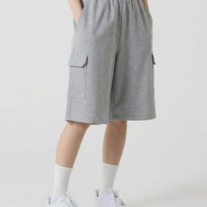 행텐 더블페이스 카고 버뮤다 핏 팬츠_그레이