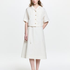 [헤지스 여성] 코튼혼방 투웨이 원피스 아이보리 HSDR6B305IV