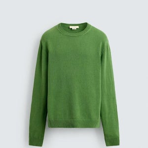 자라 한정판 코튼 리넨 라운드넥 니트 탑 0693/411/500 GREEN_P0180693411GREEN