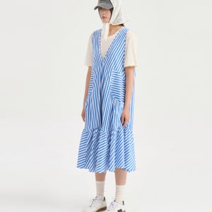 [럭키슈에뜨] V Neck Stripe Sleeveless Dress (multi color) LFDAM25630XXX LFDAM25630XXX