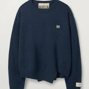 [세터] 더블린 언발란스 캐시미어 블렌드 니트 클래식 네이비 SA243UKT38NV