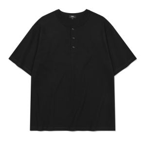 [카네이테이] BASIC HENLYNECK SHORT SLEEVES (BLACK) K26H-TOT-583-BK