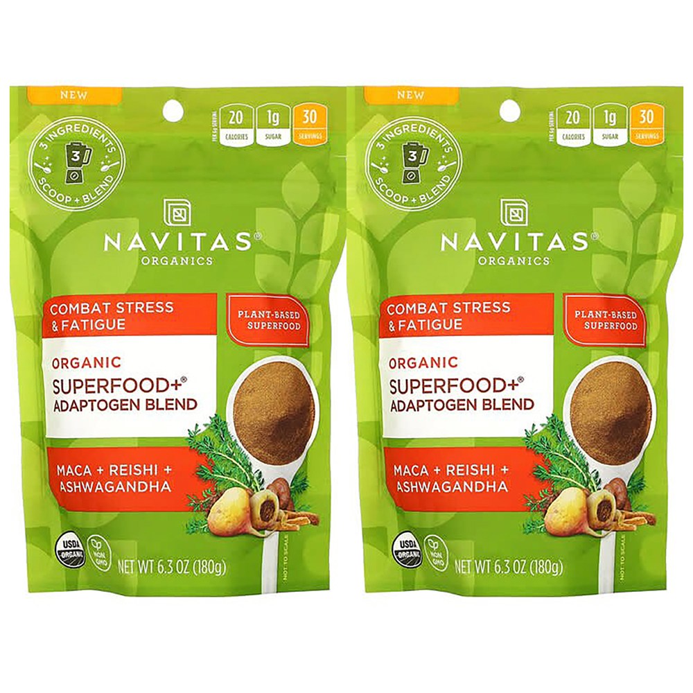 나비타스 <b>오가닉스 슈퍼푸드</b> 블렌드 마카 담자균 추출 아슈와간다 180g x 2개