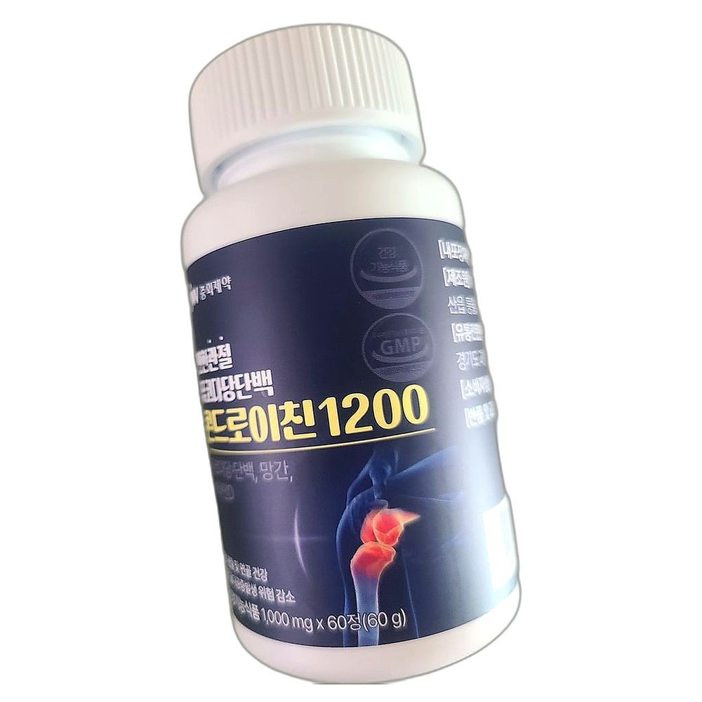 <b>무릎</b>관절 건강 증진 콘드로이친 1200 고용량 유니바이오 60정 6개