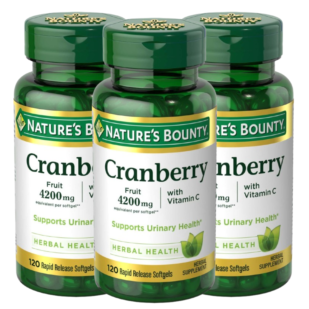 Natures Bounty <b>크랜베리 위드 비타민 C</b> 120 래피드 릴리즈 소프트젤 3 SET