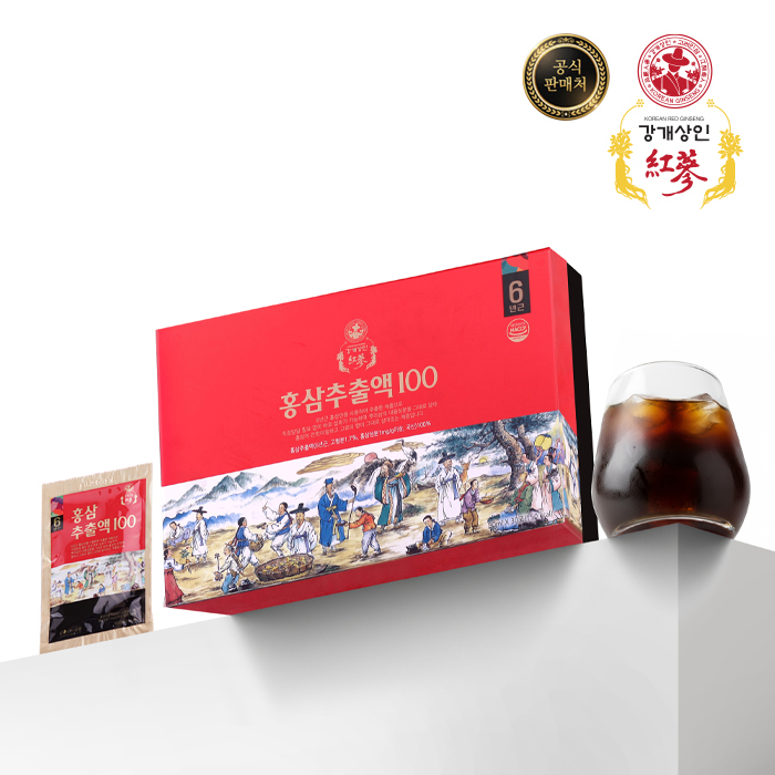 <b>강개상인 홍삼추출액</b>100(80ml x 30포) 6년근 쓴맛은 덜하고 향은 살리고