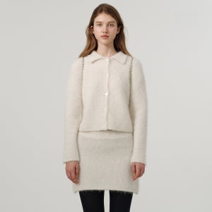 [더바넷] Susie Alpaca Polo-Collar Knit Cardigan_Ivory