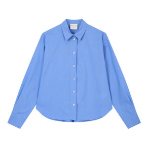 [포르테포르테] 라이트블루 솔리드 면 긴팔 블라우스 FIBL6E010B1