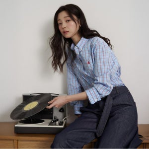 [빈폴레이디스] 그리드 체크 셔츠 스카이 블루 (BF6264C03Q)