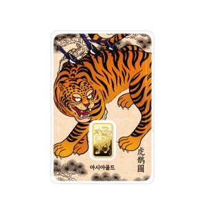 아시아골드 [아시아골드] 호작도 24k 순금 잠상 프레스 골드바 3.75g