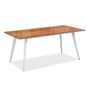 JUS 카펠라 로즈오크 백색 회의용테이블 투명유리 다인용 대형책상 책상겸테이블