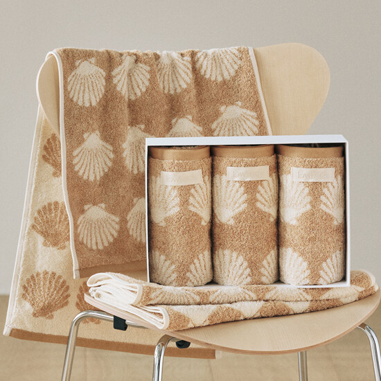 로우백 [기프트박스 3set] Lowback Premium Terry Towel / Lowback 3 Set (베이지 쉘 3 Set)
