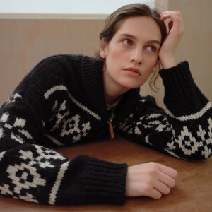 [이브세이지] [5차 리오더] Alpaca wool nordic knit zip-up