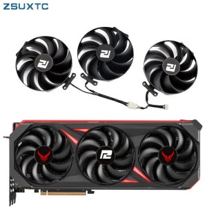 레드 데빌 OC 그래픽 카드 교체 선풍기, 파워컬러 라데온 RX 7700 7800 XT, T129215BU RX7700XT 7800XT 선풍기, 12GB