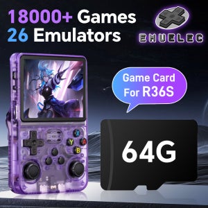 R36S용 게임 카드, 18000개 이상의 레트로 게임이 포함된 64G 게임 카드, PSP/PS1/GB/GBA/GBC/MD/SFC/CPS1/CPS2 EmuELEC4.7 플러그 앤 