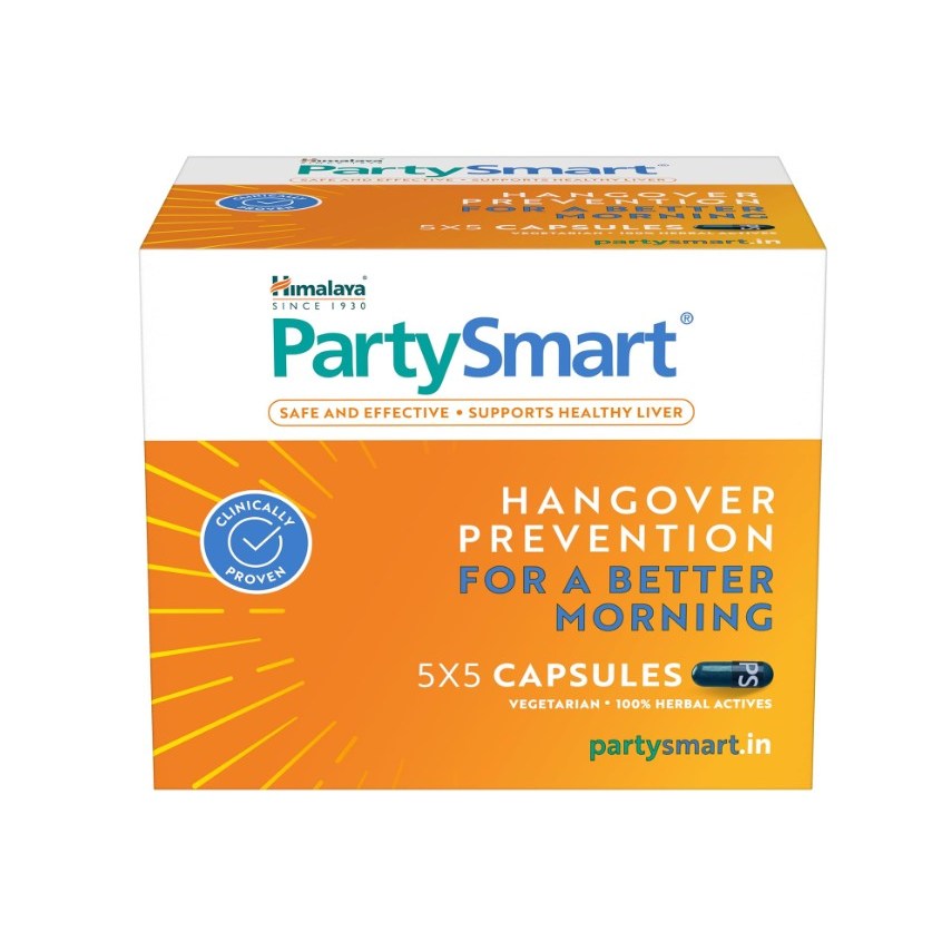 Himalaya PartySmart Capsules Hangover Prevention For Better Morning Herbal Solution Safe Effective