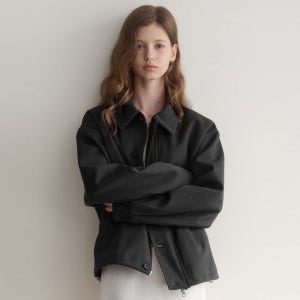 [르나브] les 카라 스웨이드 봄버 블루종 (black)