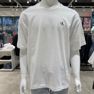 [캘빈클라인진]남여공용 오버사이즈 로고 반팔 티셔츠 4RG005G-YAF