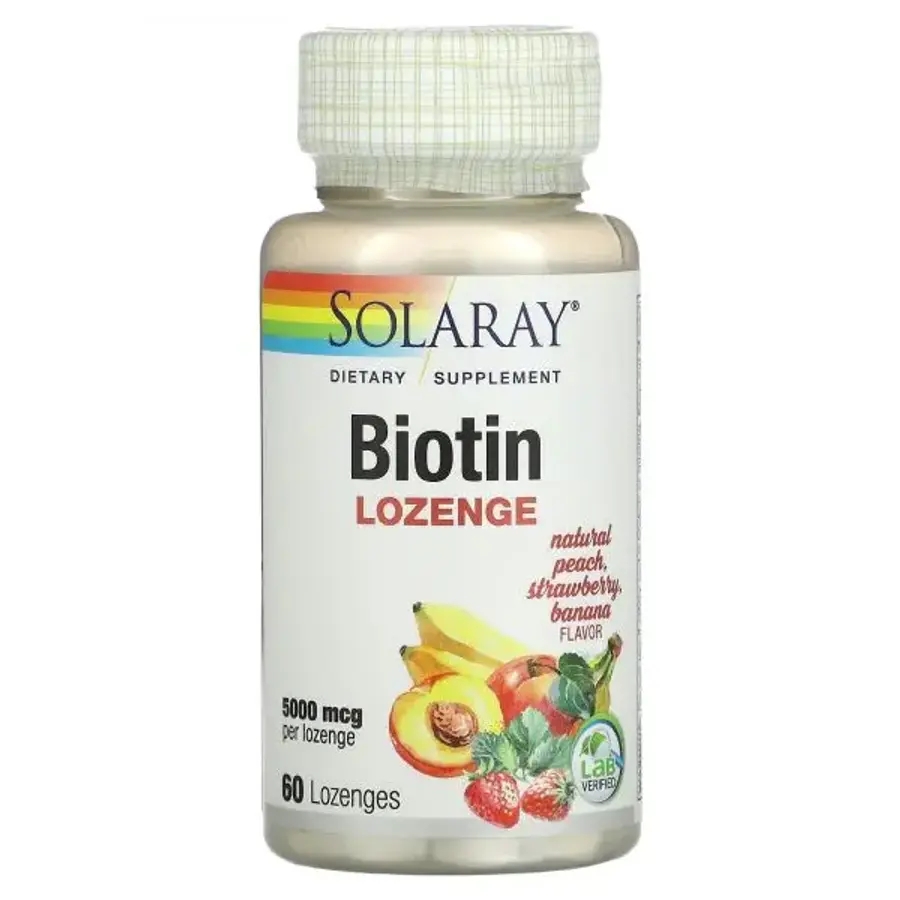 솔라레이 <b>비오틴</b> <b>로젠지</b> <b>5000mcg 60</b>개 Lozenges Biotin