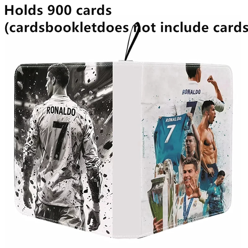 400/900장 축구 스타 호날두 메시 음바페 카드 앨범 북 폴더 4/9 TCG 카드 슬롯 컬렉션 지퍼 카드 바인더  33 D-hold 900 cards