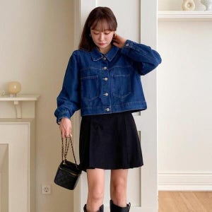 다잇템 여자 데님 카라넥 FW 진 버튼 외투 자켓 (11361070A)