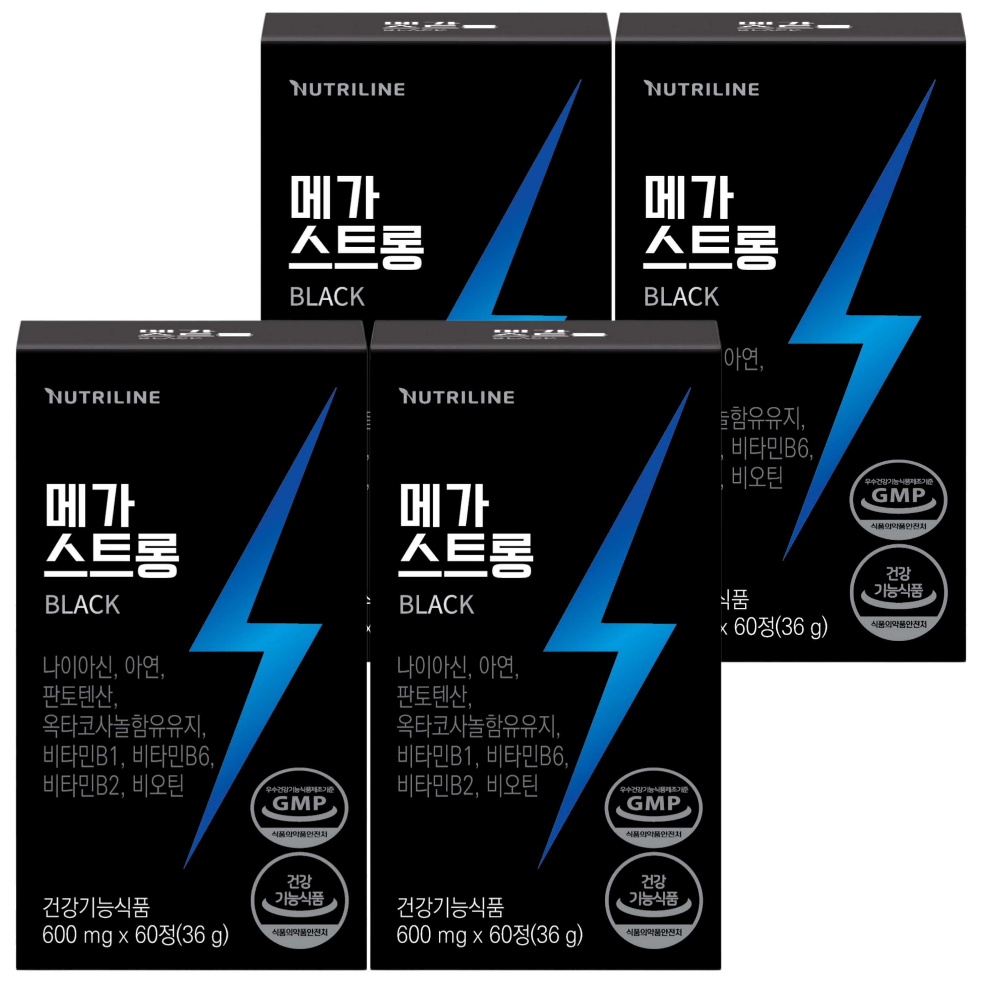 <b>메가</b>스트롱 남성활력 <b>만성피로</b> 옥타코사놀 블랙마카 L아르기닌  4개  60정