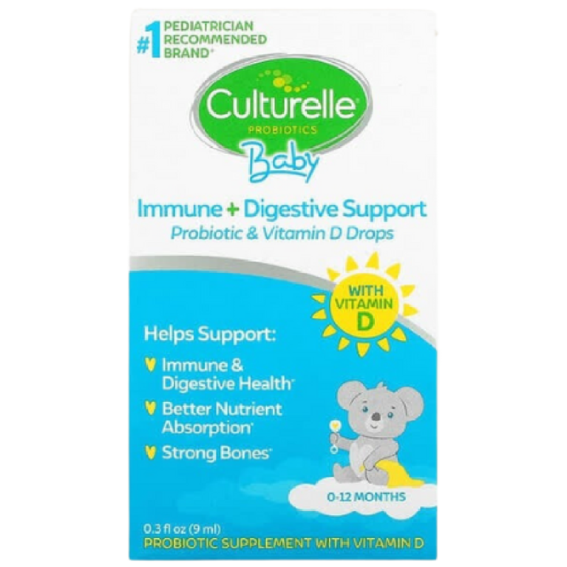Culturelle Probiotics Baby <b>Grow</b> + <b>Thrive</b> 컬처렐 베이비 성장 번성 프로바이오틱스 비타민 D 드롭 30oz(9ml)  1세트