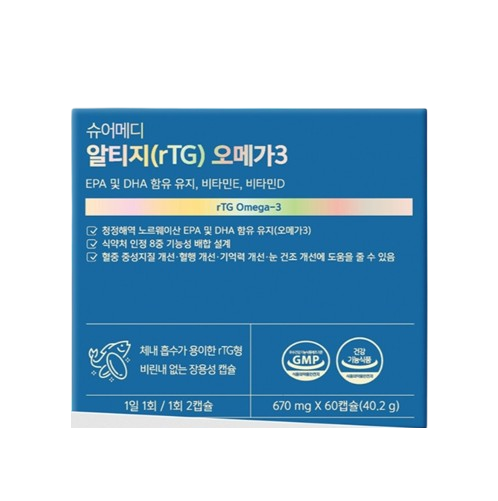 슈어메디 알티지 오메가3 670mg x 60캡슐, 1개