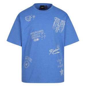 [하이드로겐] 유니 레트로 그래피티 반팔 티셔츠 H31F2TR229_BL