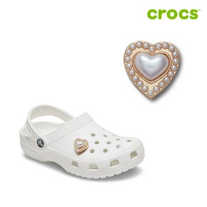 크록스 골드 진주 하트 지비츠 10013392