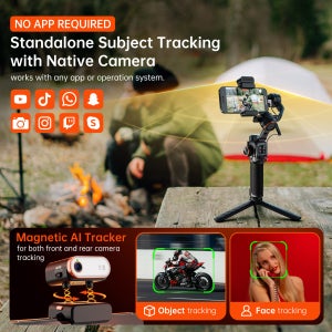 Hohem Gimbal iSteady M7 2025 AI 자기 채우기 조명, 텔레스코픽 셀카봉 비디오 녹화 기능을 갖춘 새로운 3축 휴대폰 안정기