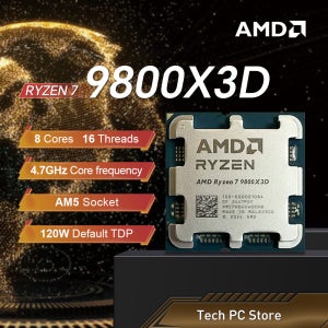AMD Ryzen 7 9800X3D 8코어 16스레드 4.7GHz L3=96M 프로세서 120W R7 9800X3D 소켓 AM5 4NM DDR5 (팬 미포함)