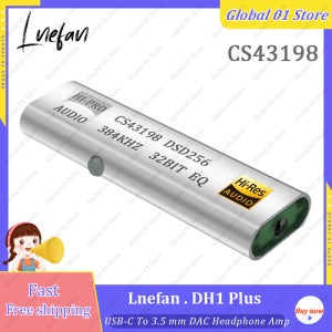 Lenfan DH1 Plus DAC 헤드폰 앰프, 디코딩 칩, DSD256, 384Khz, 32 비트 동글 앰프, USB C에서 3.5mm DAC 이어폰 앰프, CS43198