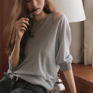 [퀸스래빗] Linen-Blend Sleeveless Knit Top P0000COT