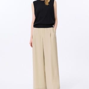 [롯데백화점] 쉬즈미스 와이드 핀턱 밴딩 팬츠 SWWSLP21140 LE1219275117