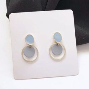 블링썸그로시귀걸이 323EMV16 심플 그로시원형골드귀걸이(블루)