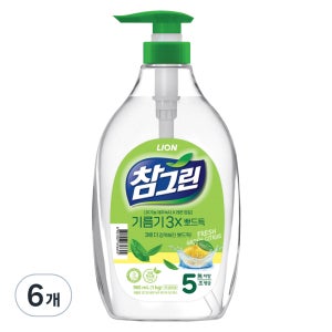 참그린 레몬 녹차 뽀드득 어드밴스 주방세제  1kg  6개