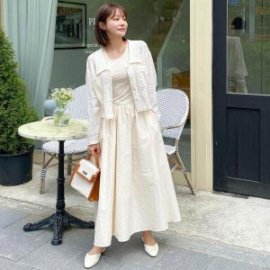 다잇템 여자 비침 스퀘어펀칭 탱크 SS 외투 카라 자켓 (15563030A)