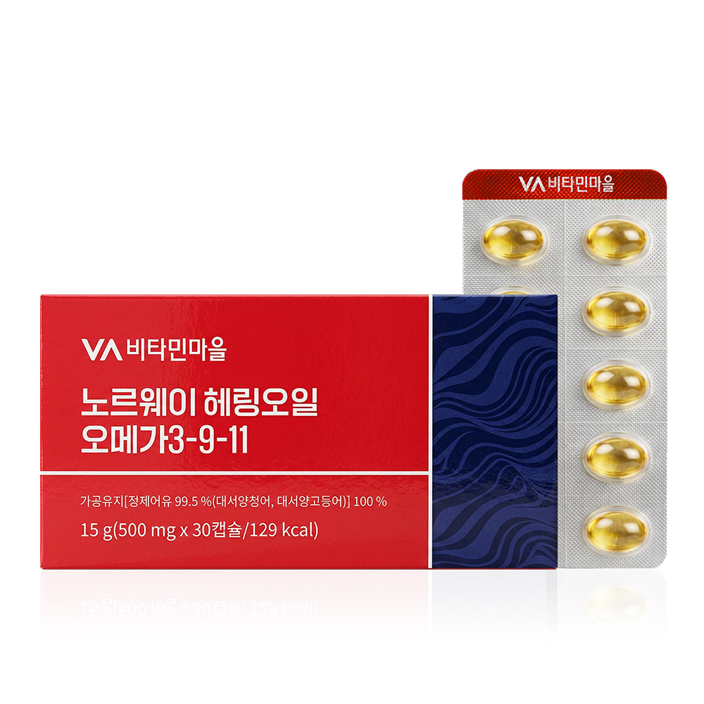 비타민마을 노르웨이 헤링오일 오메가3-9-11 500mg x 30캡슐, 6개