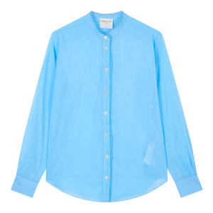 [포르테포르테] 라이트블루 헨리넥 긴팔 블라우스 FIBL6E303B1