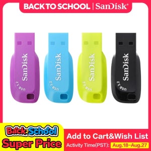 100% 정품 USB 3.2 샌디스크 USB 플래시 드라이브 CZ410 펜드라이브 32GB 64GB 128GB 고속 미니 U 디스크 초소형 메모리 USB 스틱