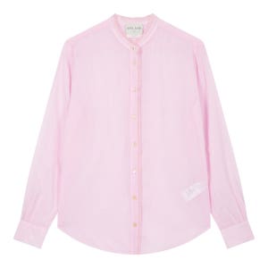 [포르테포르테] 라이트핑크 헨리넥 긴팔 블라우스 FIBL6E303P1