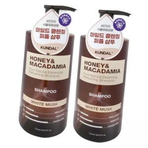 쿤달 허니 앤 마카다 네이처 샴푸 대용량 화이트머스크 718ml 2개 4611039