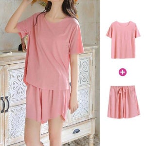 다잇템 여자 클래식 부드러운 셋업 빅사이즈 SS 세트 (16278825A)